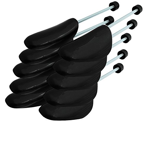 Incutex set da 5 paia di tendiscarpe in plastica, forme scarpe, taglia variabile 38-44, nero