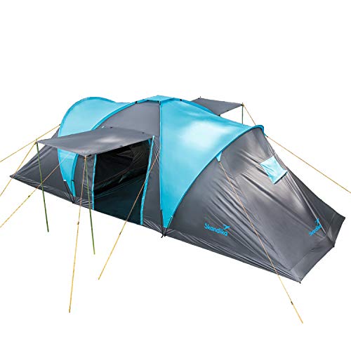 Skandika Hammerfest 6 persone - Tenda de campeggio familiare - zanzariera - 2x cabine da letto (senza pavimento cucito)