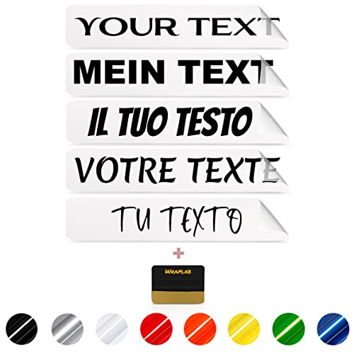 Wraplab Adesivi Personalizzati Testo Sticker | Lettere Adesive per Auto, Moto, Bicicletta, Finestra, pubblicitÃ , Barca, Bicicletta, Computer, Porta, Muro o Cassetta Postale