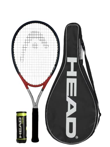 HEAD Ti S2 - Racchetta da tennis in titanio con copertura e 3 palline da tennis (disponibile da L1 a L5) (L3 (4 3/8')