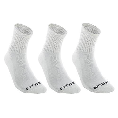X-Sports ARTENGO Unisex Comfort Tennis Badminton Socks 3-Pack White calze da uomo, Weiß Lang, 35-38