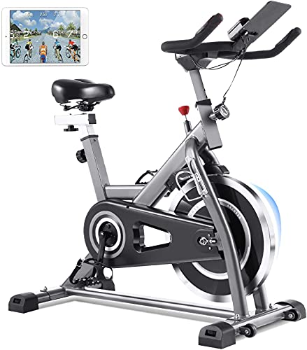 Profun Cyclette Fitness Professionale, Volano da 22 kg, App di Connessione, Display LCD, Resistenza Regolabile / Sella / Manubrio, Usato per la Casa