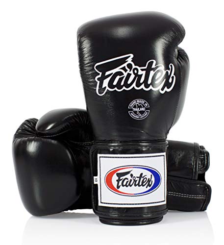 Fairtex Guantoni da boxe BGV5 - Guanti Super Sparring per Kick Boxing, Muay Thai, MMA (Nero, 16 oz)