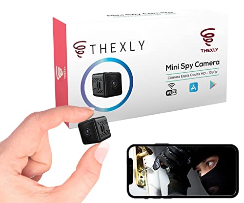 THEXLY Mini Telecamera spia nascosta HD wifi professionale - Spy cam quadrata sorveglianza interno 1080p - micro videocamera con sensore di movimento e visione notturna