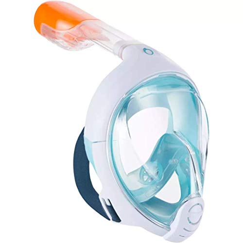 SUBEA TRIBORD EasyBreath - Maschera da snorkeling con rivestimento facciale in silicone anallergico, anti nebbia, con chiusura ermetica (azzurro, X/S)