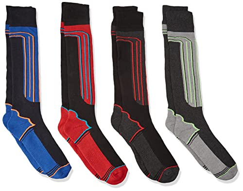 FM London Thermal Ski Socks Multipack Calcetines Altos, Multicolor (Assorted), Talla única (Pacco da 4) Hombre