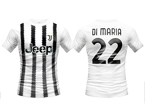 Sportbaer Maglia Calcio Angel di María Stagione 2022 2023. Maglia Bianco Nera Numero 22. Prima Maglia. Replica Ufficiale autorizzata. Taglie da Adulto e da Bambino. (8 Anni)