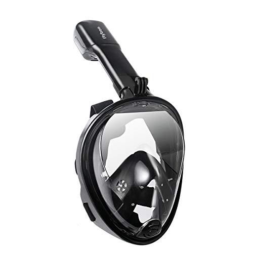 Flyboo Maschera da Snorkeling,Maschera Subacqueacon con Visuale Panoramica 180° Design Pieno Facciale e Compatibile con Videocamere Sportive Maschera per Immersioni per Adulti Bambini