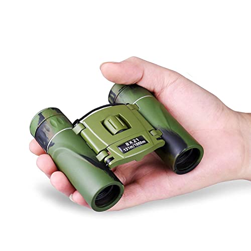 Cannocchiale, Mini binocolo impermeabile antiappannamento per adulti e bambini ad alta potenza luce bassa con visione notturna, 8 x 21 portatile tascabile pieghevole