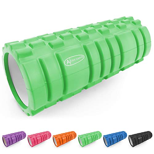 ActiveForever Foam Roller Rullo di Schiuma Eva,Trigger Point Rullo Massaggiante,Rullo in Schiuma per Il Massaggio Profondo dei Tessuti,Sei Colori per La Selezione(Verde)