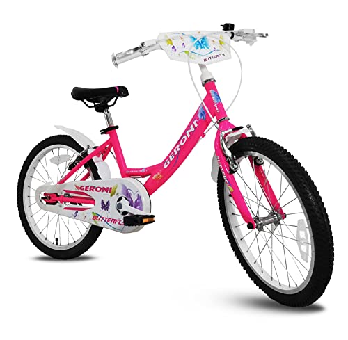 Bici Bicicletta da Bambina Geroni Butterfly 20'' Pollici MTB Mountain Bike Rosa ragazza Freni V-Brake