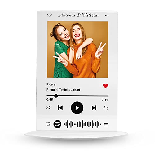 Targa Spotify personalizzato - Targa musicale personalizzata in plexiglass idea regalo nome canzone artista foto compleanno fidanzati matrimonio anniversario festa mamma papà Natale
