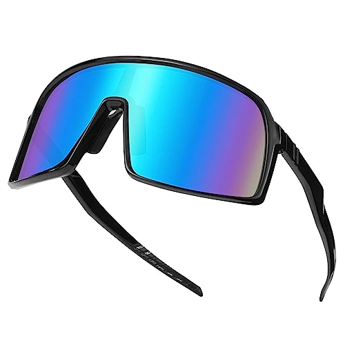 Heveer Occhiali da Sole Sportivi Occhiali da Sole da Uomo Polarizzati Occhiali da Ciclismo UV400 per Sport all'aperto Blu