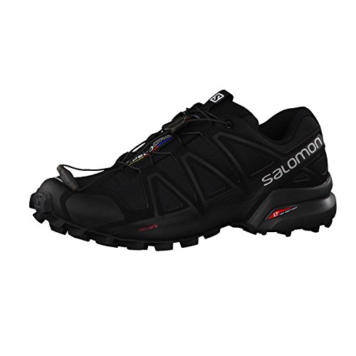 Salomon SpeedCross 4, scarpe da trail running da uomo, nero e nero metallizzato, 9