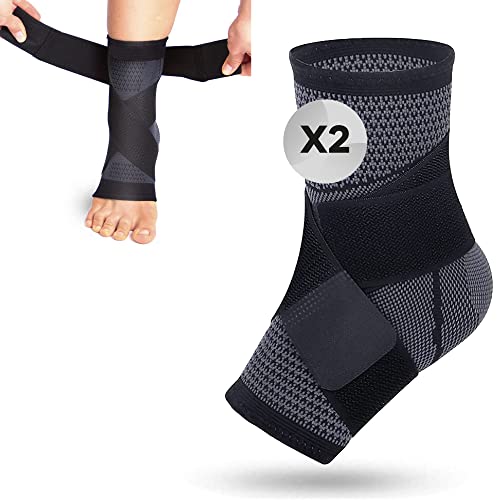 (2 Unità) Cavigliera Ortopedica - Cavigliera Sportiva per Distorsione - Tutore Caviglia Distorsione - Fascia Elastica Caviglia