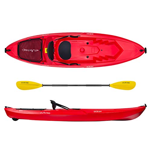 ATLANTIS Kayak-Canoa Ocean Rosso - cm 266 - schienalino - ruotino - pagaia