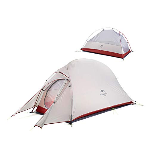 Naturehike Cloud-up 1 Ultraleggero Tenda da Campeggio per 1 Persona - Impermeabile Doppio Strato Tenda per Backpacking 4 Stagioni (Grigio)