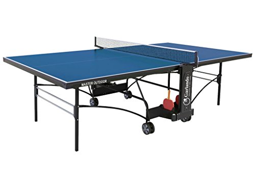 Garlando Tavolo da Ping Pong Master Outdoor con Ruote per Esterno Blu
