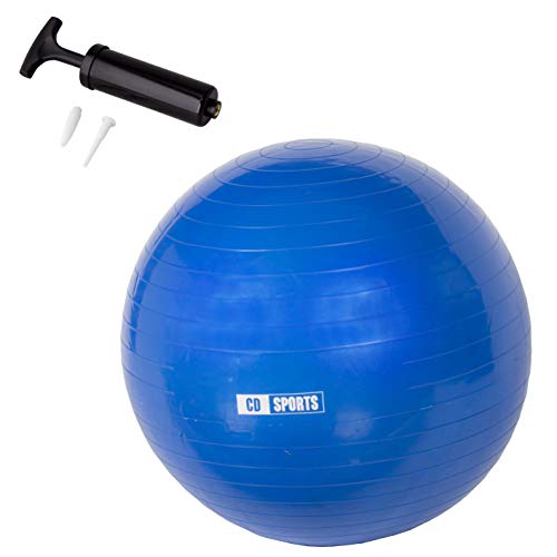 CalmaDragon Pilates Ball 55cm / 65cm / 75cm di diametro, Palla per la gravidanza, Fitball, con infiammatore incluso, Big Ball per lo Yoga, Ginnastica, Fitness (Blu, 55)