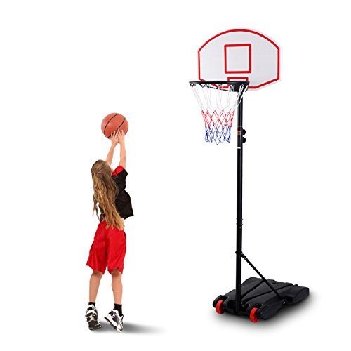 COSTWAY Canestro da Basket Portatile, Basket Supporto Regolabile in Altezza da 178 a 208 cm