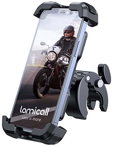 Supporto Telefono Bicicletta, Lamicall Supporto Telefono Moto - 2022 Universale Manubrio Supporto Cellulare per iPhone 13, 12 Pro Max Mini, 11, Xs, X, 8, 7, 6, Samsung S10 S9, 4.7-6.8' Smartphones