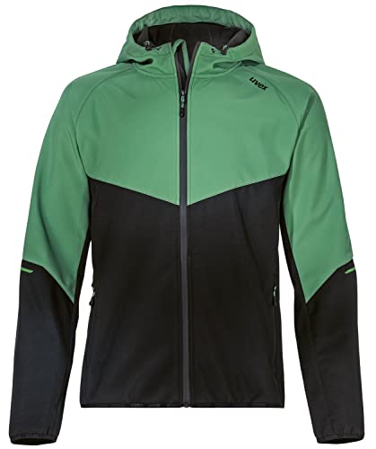 Uvex Giacca softshell Altezza dura - giacca per il tempo libero idrorepellente in poliestere riciclato per Uomo (Verde scuro, L)