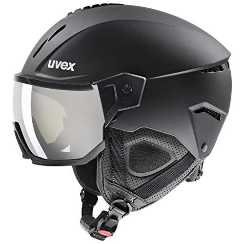 uvex instinct visor, casco da sci robusto unisex, con visiera, regolazione individuale delle dimensioni, black matt, 59-61 cm