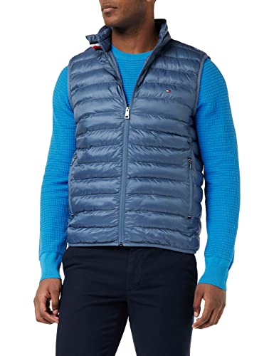 Tommy Hilfiger PACKABLE RECYCLED VEST, Gilet Piumino, Uomo, Blue Coast, M