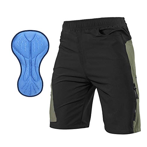 TOMSHOO Pantaloncini da Ciclismo da Uomo con Traspiranti 3D Gel, Asciugatura Rapida Pantaloncini MTB, Pantaloni MTB Enduro