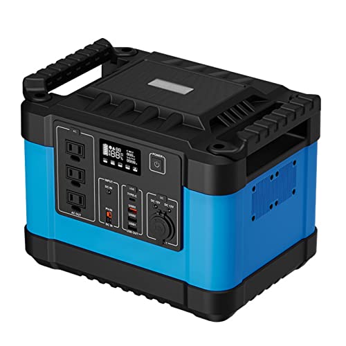 IOPY Power Bank Portatile da 1000W con Presa AC Caricabatterie per Laptop Batteria di Backup (Pannello Solare Non Incluso) (Color : Blue, Size : 1000W)