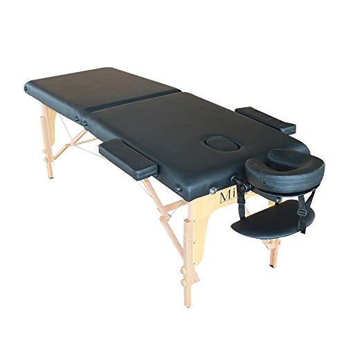 Lettino portatile da massaggio richiudibile professionale Mira lettini da trasporto (Nero)