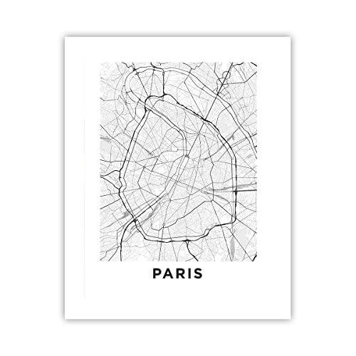 ARTTOR Poster - Poster senza cornice - Città mappa Parigi - 40x50 cm - Pronto da appendere - Home Decor - Quadri Moderni - Stampe artistiche da parete - Poster da parete - P2XPA40x50-4868