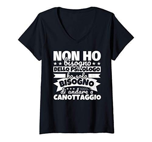 Donna CANOTTAGGIO regalo divertente Maglietta con Collo a V