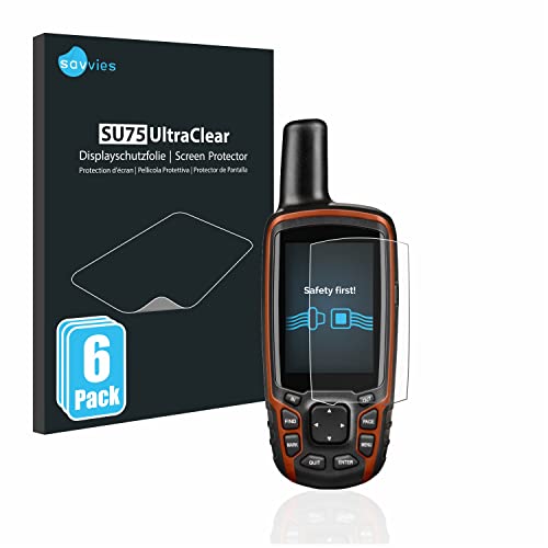 savvies 6-Pezzi Pellicola Protettiva Compatibile con Garmin GPSMAP 64s Protezione Schermo Trasparente