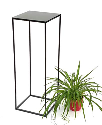 DanDiBo sgabelli per piante e fiori, in metallo, colore nero, forma rettangolare, 82 cm, stile moderno, modello 434