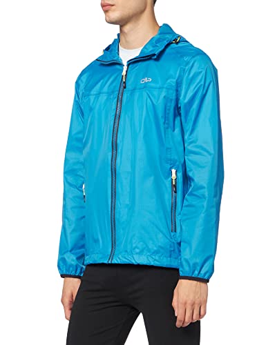 CMP Rain jacket with fixed hood, Giacca Uomo, Blu (Cyano), L