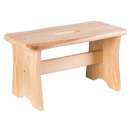 Axentia Sgabello in legno FSC 100%, sedia poggiapiedi, sedia seduta panca poggiapiedi, ca. 40 x 22 x 20 cm, colore del legno