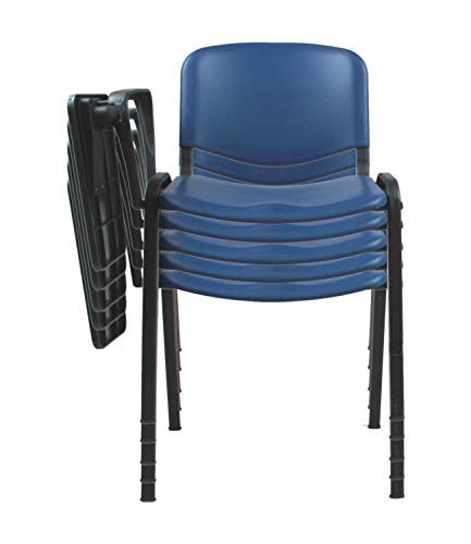 EUROPOLTRONE Kit 10 sedie Blu Ufficio con bracciolo tavoletta Sala riunioni in Polipropilene Telaio Certificato CATAS