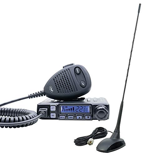 Radio CB Escort PNI HP 7120 ASQ, guadagno RF, 4W, 12V e CB Antenna PNI Extra 48 con magnete incluso, 45cm, SWR 1.0, AM/FM funziona solo nella banda UE