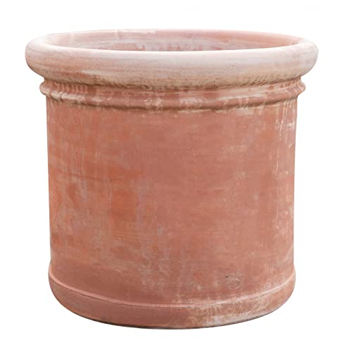 Biscottini Vaso terracotta 55x62x62 cm Made in Italy | Vaso grande da esterno artigianale | Vasi terracotta grandi per piante | Vasi terracotta