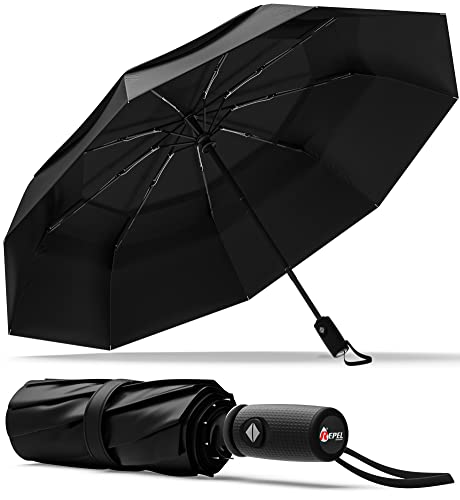 Repel Umbrella Ombrello antivento pieghevole - Ombrello portatile antivento compatto, automatico e durevole - Ombrello piccolo resistente al vento - Uomo e donna