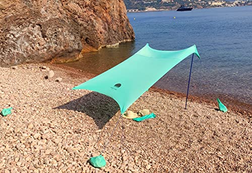 SHADYSAND â€“ Grande tenda da spiaggia familiare anti UV (UPF 50+) fino a 5 persone, compatta e leggera e pratica, capanno da spiaggia â€¦