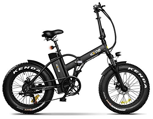 giordanoshop Fat-Bike Bicicletta Elettrica Pieghevole a Pedalata Assistita 20' 250W Icon.E Pure S Black Nera