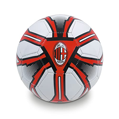 Mondo Toys - Pallone da Calcio Cucito A.C. MILAN - Prodotto Ufficiale - misura 5 - 300 g - colore Rosso Nero - 13449