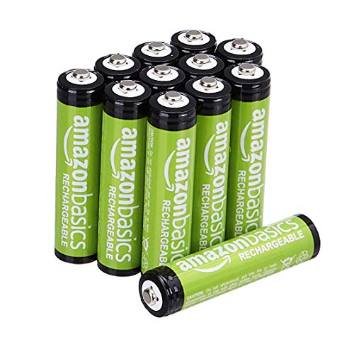 Amazon Basics - Batterie AAA ricaricabili, pre-caricate, confezione da 12 (lâ€™aspetto potrebbe variare dallâ€™immagine)