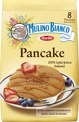 Mulino Bianco Pancake, per Colazione e Merenda, Senza Olio di Palma e Additivi Conservanti - Confezione da 8 Porzioni, 280 gr