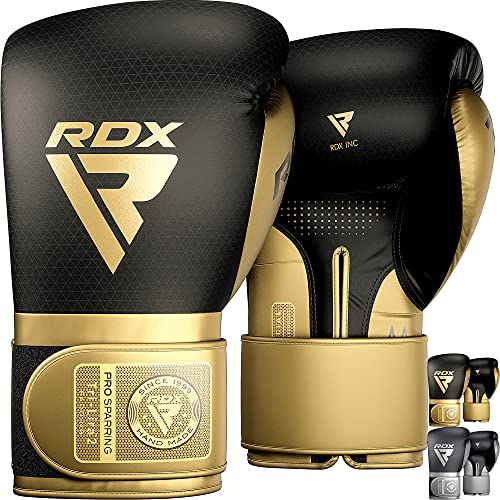 RDX Guantoni Boxe per Muay Thai e Allenamento, Maya Hide Pelle Mark PRO Combattimento Guanti da Sacco per Sparring, Kickboxing, Sacchi Pugilato, Punzonatura, Fighting Gloves