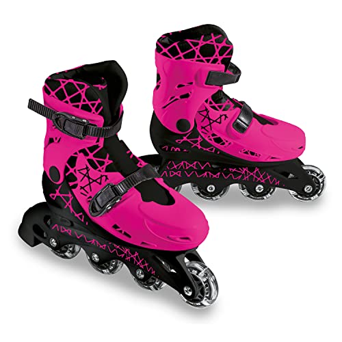 Mondo Toys - GIRL In Line Skates - pattini in linea regolabili - Ruote PVC - roller bambino / bambina - Size M / mis. 33/36 - 28514