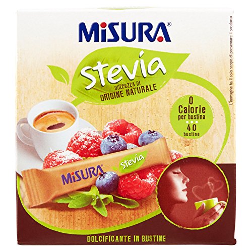 Misura Stevia, Dolcificante di Origine Naturale, 40 Bustine