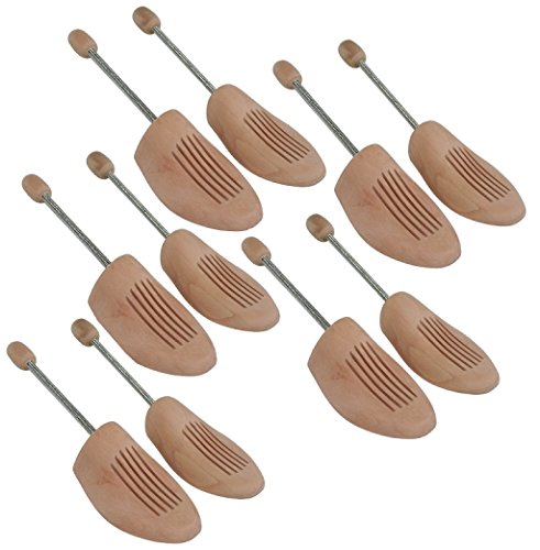 DELFA Set de 5 paia tendiscarpe in legno T. 42/43 con molla a spirale per ottima ritenzione della forma calzature